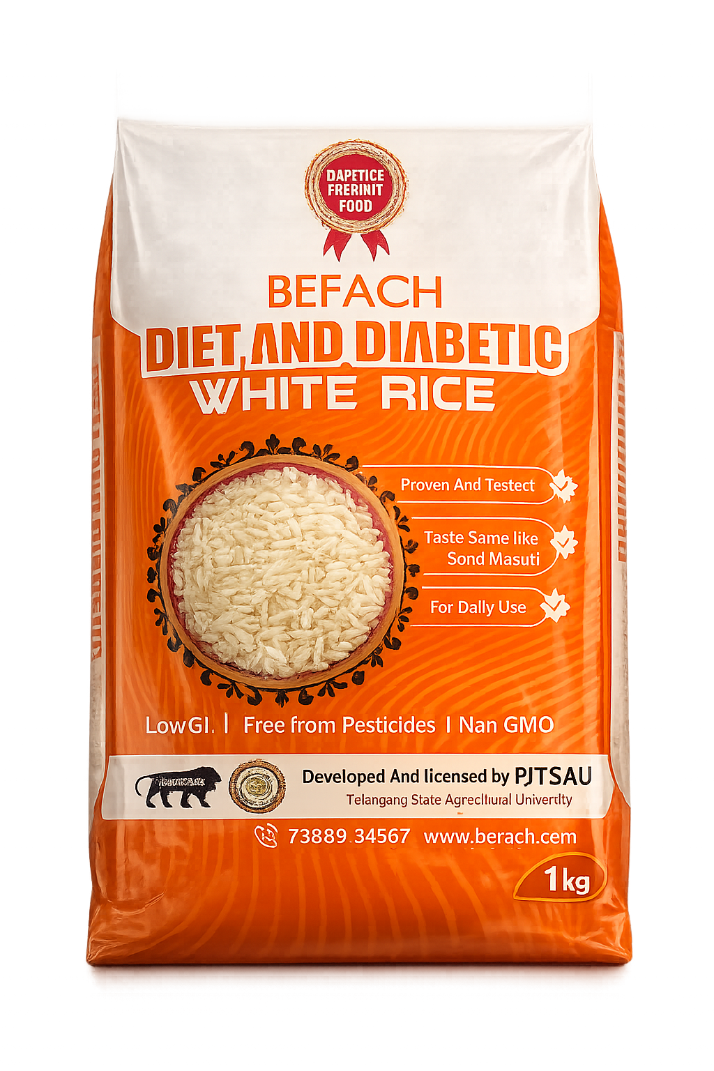 Befach Diet & Diabetic White Rice 1 kg pack of 2